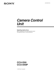 Sony CCU-D50P Operating Instructions