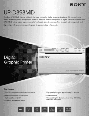 Sony UPD898MD Specification Sheet (UP-D898MD Specification Sheet)