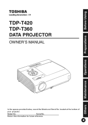 Toshiba TDP-T420 User Manual