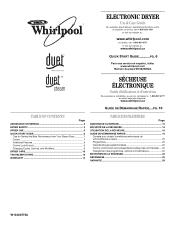Whirlpool WED9600TW Owners Manual