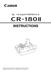 Canon imageFORMULA CR-180II CR-180II Instruction Manual