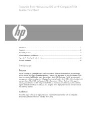 HP 6720t Transition from Neoware M100 to HP Compaq 6720t Mobile Thin Client
