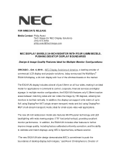 NEC EX241UN-TMX6G Launch Press Release