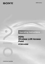 Sony PCWA-A500 Operating Instructions