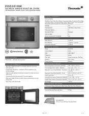 Thermador POD301RW Product Spec Sheet