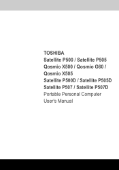 Toshiba Satellite P500 PSPG8A-01U004 Users Manual AU/NZ