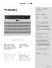 Frigidaire FFRA2822U2 Product Specifications Sheet