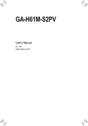Gigabyte GA-H61M-S2PV Manual