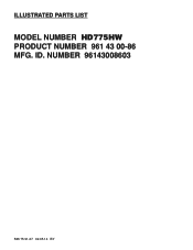 Husqvarna HD775HW Parts List