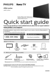 Philips 24PFL4764 Quick start guide