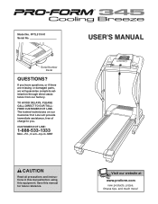 ProForm 345 Treadmill English Manual