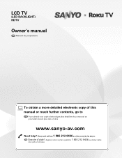 Sanyo FW50R79FC Owners Manual