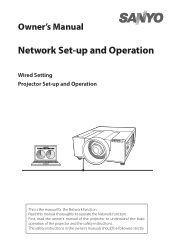 Sanyo PLC-HF10000L Owner's Manual  Network set up