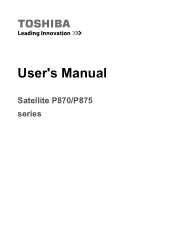 Toshiba Satellite P870 PSPLFC-08F003 Users Manual Canada; English