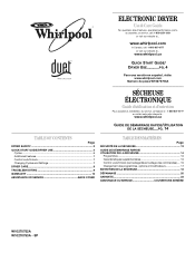 Whirlpool WED9150WW Owners Manual