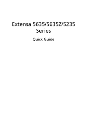 Acer Extensa 5635Z Quick Start Guide