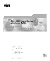 Cisco 1751V Hardware Installation Guide