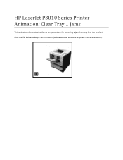 HP LaserJet Enterprise P3015 HP LaserJet P3015 Series Printer - Animation: Clear Jams from Tray 1