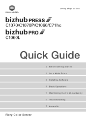 Konica Minolta bizhub PRESS C71hc bizhub PRESS C1070/C1070P/C1060/C71hc/bizhub PRO C1060L EFI Controller Quick Guide
