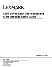 Lexmark 502n Scan Destination and Alert Message Setup Guide