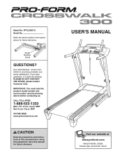 ProForm Crosswalk 300 Treadmill English Manual