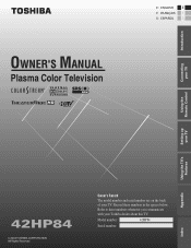 Toshiba 42HP84 Owner's Manual - English