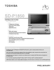Toshiba SD-P1850 Printable Spec Sheet