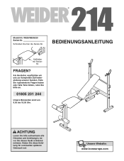 Weider 214 Bench German Manual
