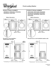 Whirlpool WFW8740DW Dimension Guide