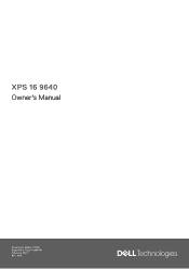 Dell XPS 16 9640 Owners Manual