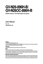 Gigabyte GV-N26OC-896H-B-GA Manual