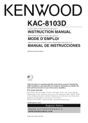 Kenwood KAC-8103D Instruction Manual