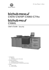 Konica Minolta bizhub PRESS C71hc bizhub PRESS C1070/C1070P/C1060/C71hc/bizhub PRO C1060L Security User Guide