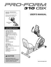 ProForm 310 Csx Bike Uk Manual