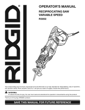 Ridgid R3002 Owners Manual