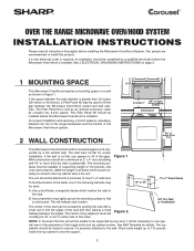 Sharp R1874 R-1870 , R- 1871 , R-1872  , R-1874 Installation Instructions