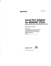 Sony DCR-PC100 MSACSR1 Serial Port Instructions