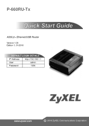 ZyXEL P-660RU-T1 v3s Quick Start Guide