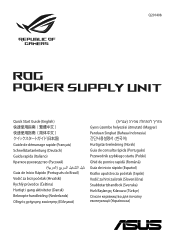Asus ROG-STRIX-1000G-AURA-SNOW-GAMING ROG PSU Series Quick Start Guide Multiple Languages