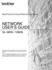Brother International &trade; QL-1060N Network Users Manual - English