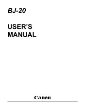 Canon BJ-20 User Manual