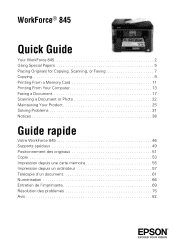 Epson WorkForce 845 Quick Guide