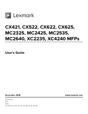 Lexmark CX625 Users Guide PDF