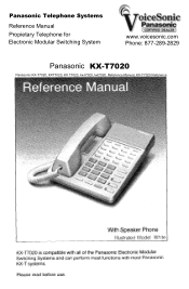 Panasonic T7020B Reference Manual