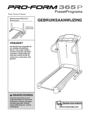 ProForm 365p Treadmill Dutch Manual
