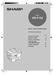 Sharp AR-F152 AR-F152 Operation Manual