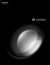Sony SLT-A65V 2011 α Lens and Lens Accessory Brochure and Specifications