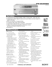 Sony STR-DA3000ES Marketing Specifications (STRDA3000ES)