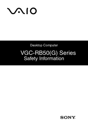 Sony VGC-RB57GY Safety Information