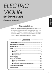 Yamaha EV-204 Owner's Manual